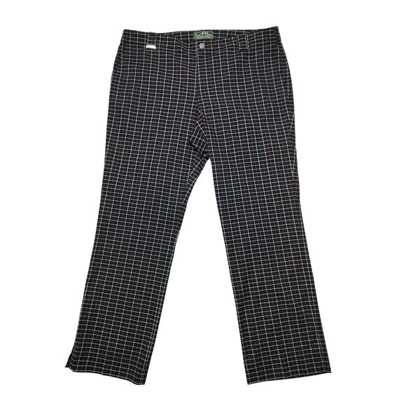 Raph Lauren Women's Black Red Plaid Mid-rise Straight Leg Casual Pants Size 12 - Picture 1 of 8